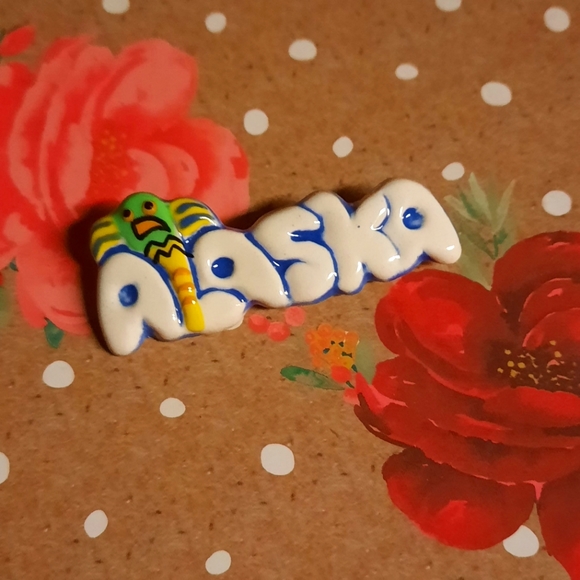 🍀3/15 Alaska Mosquito Vintage Clay Pin - Picture 1 of 5